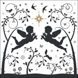 papieren lunch servetten - Flying angels - Ambiente - Kerst - Engelen - Zwart-Wit