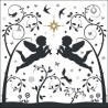 papieren lunch servetten - Flying angels - Ambiente - Kerst - Engelen - Zwart-Wit