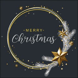 papieren lunch servetten - Wishing ring black - Ambiente - Kerst