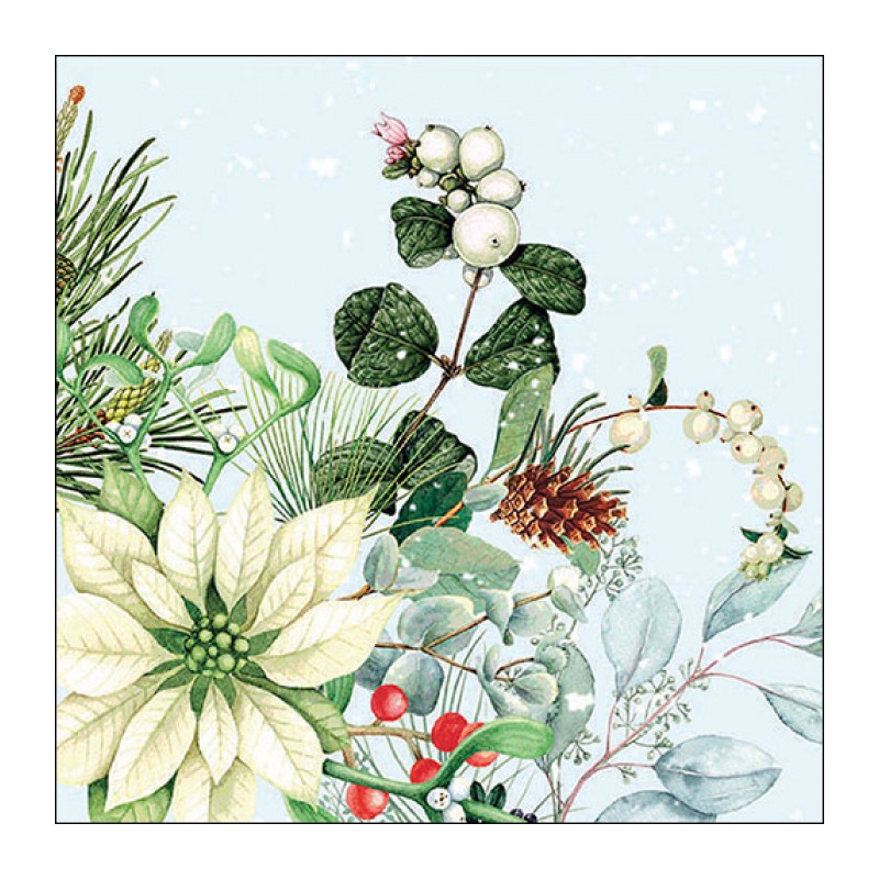 paper lunch napkins - White poinsettia - Ambiente - Christmas - poinsettia paper lunch napkins - White poinsettia - Ambiente - Christmas - poinsettia