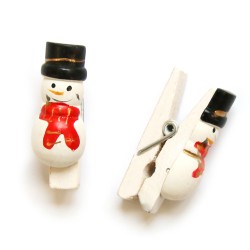 Wooden Peg - Snowman - 10 pieces