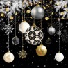 papieren lunch servetten - Christmas baubles black - Ambiente - Kerst - Kerstballen - Goud - Zilver - Zwart