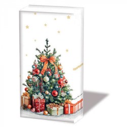 1 Pack paper handkerchiefs - Decorated Christmas tree - Ambiente