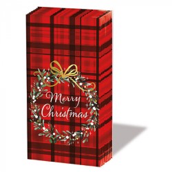 Ambiente - Zakdoeken - Christmas plaid red