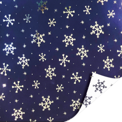 Wrapping paper - Metallic - Snowhearts Blue Silver - 30 cm wide