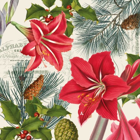 paper lunch napkins - Amaryllis sur beige - PPD - Flowers - Amaryllis