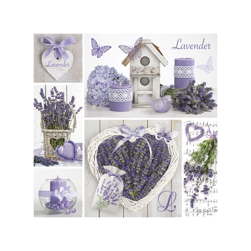 1 Pakje papieren lunch servetten - Lavender Collage - Daisy - Lavendel 1 Pakje papieren lunch servetten - Lavender Collage - Daisy - Lavendel
