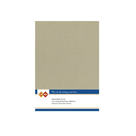 Card Deco, Linen cardboard, Taupe, 14.8 x 21 cm - LKK-A553