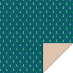 HOP - cadeaupapier 70cm breed - X-mas - Tree Green Foil Jade - Nude
