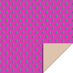 HOP - Wrapping Paper 70cm wide - X-mas - Tree Green Foil Pink - Nude