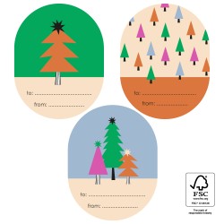 HOP - X-mas Gift sticker - Multi - Graphic Tree