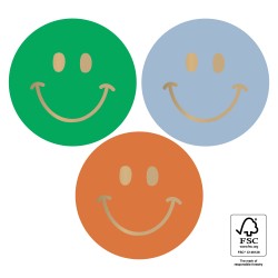 HOP - Gift Stickers Multi - Smiley Gold - Joy Ø 55 mm