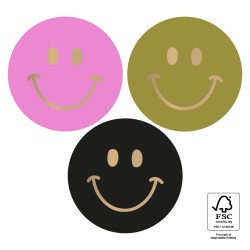 HOP - Gift Stickers Multi - Smiley Gold - faded Ø 55 mm