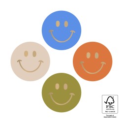 HOP - Cadeaustickers - Smiley Mini Gold - Calm Ø 35 mm