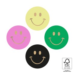 HOP - Gift Stickers Multi - Smiley Mini Gold - Bright Ø 35 mm