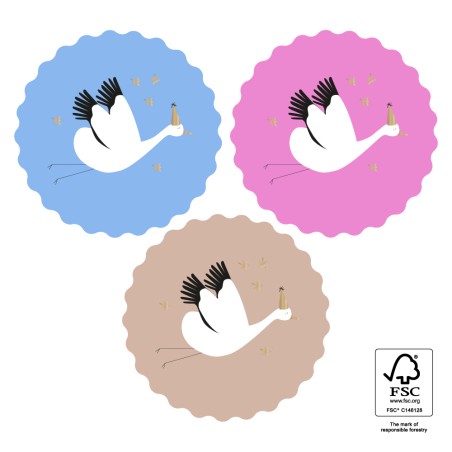 HOP - Gift Stickers Multi - Baby Bird Gold Ø 55 mm
