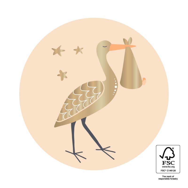 HOP - Cadeaustickers - Baby Joy Gold - Peach HOP - Cadeaustickers - Baby Joy Gold - Peach