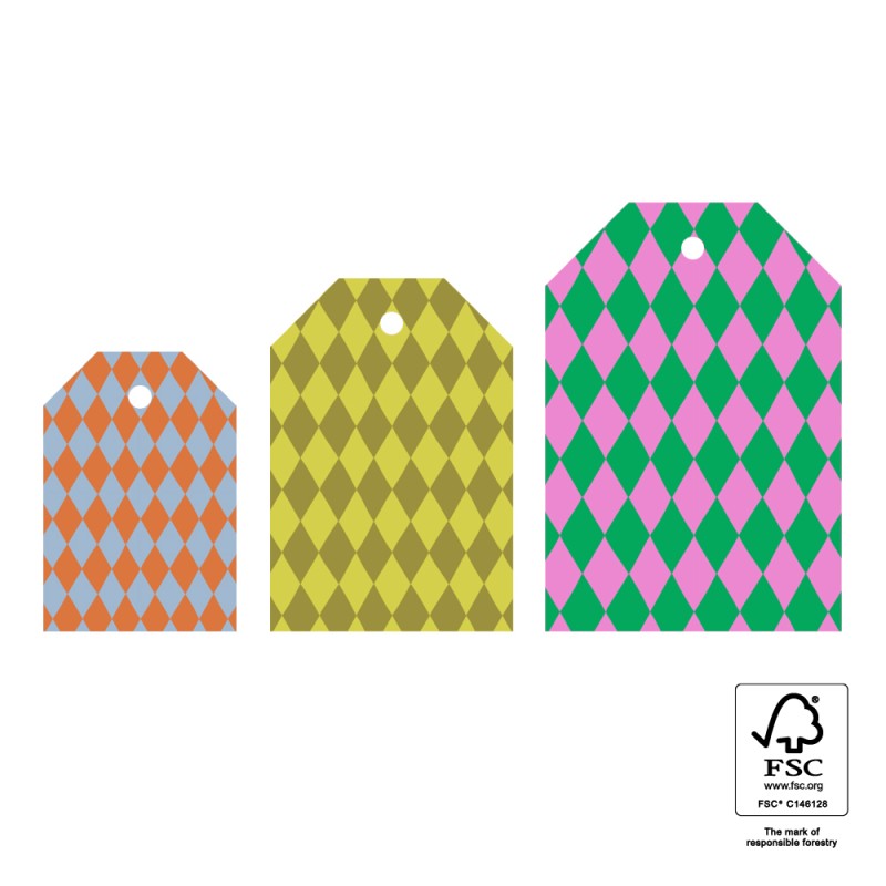 HOP - Cadeau label Multi Sizes - Harlequin (S - M - L) HOP - Cadeau label Multi Sizes - Harlequin (S - M - L)