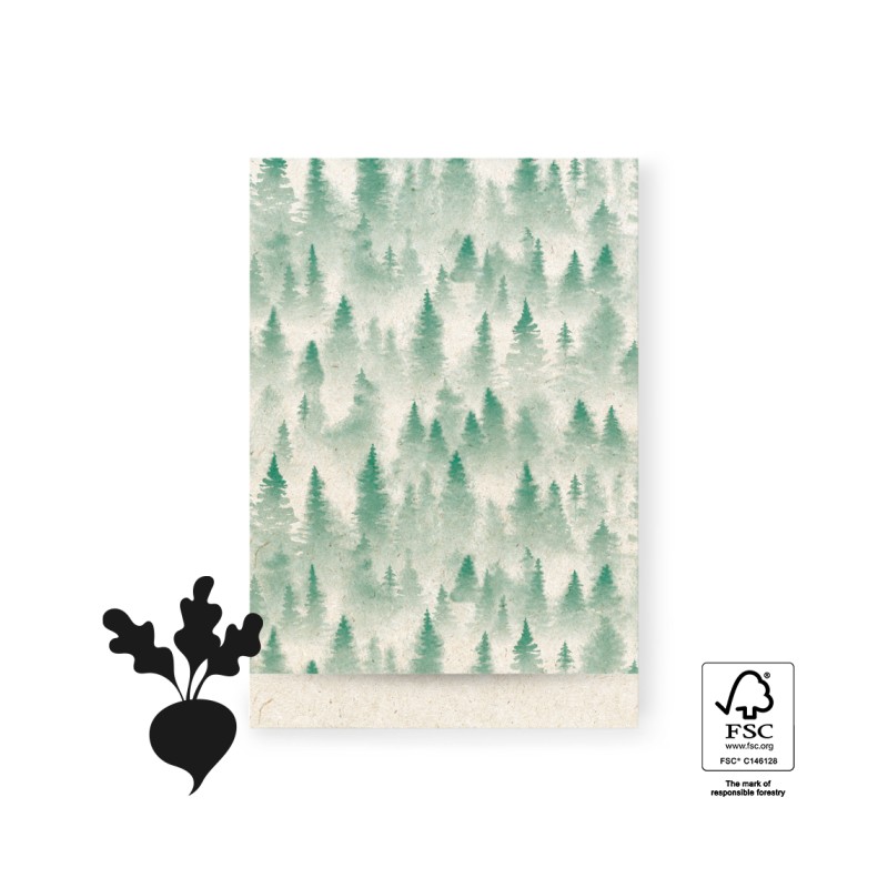 HOP - Cadeauzakje 17x25 cm - X-mas - Winter Forest - Kerst