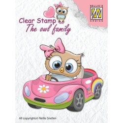 Nellie Snellen - Clear Stamp - The owl family - Car