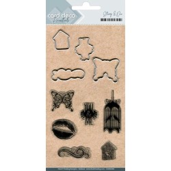 Clearstamp - Cutting Die - Card deco - Birds and Butterfly - CDESD004