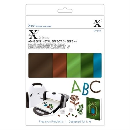 Xcut Xtra A5 Adhesive Metall Effect Sheets Naturals (20pcs) (XCU 174421)