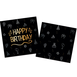 Lunch Napkins - Shining Glam Happy birthday