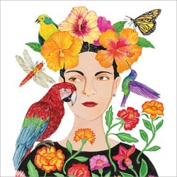 papieren lunch servetten - La Dolorosa - PPD - Frida Kahlo - Vogels - Vlinders - Bloemen