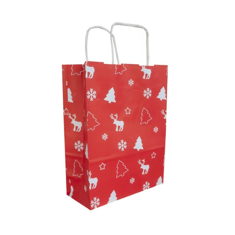 5 Cadeautassen - Kerst - Rood - Wit - A5 5 Cadeautassen - Kerst - Rood - Wit - A5