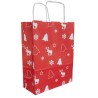 5 Gift Bags - Christmas - Red - White - A5