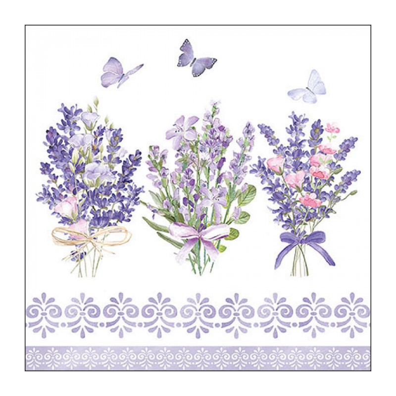 Ambiente - Lunch Napkins - Lovely lavender white Ambiente - Lunch Napkins - Lovely lavender white