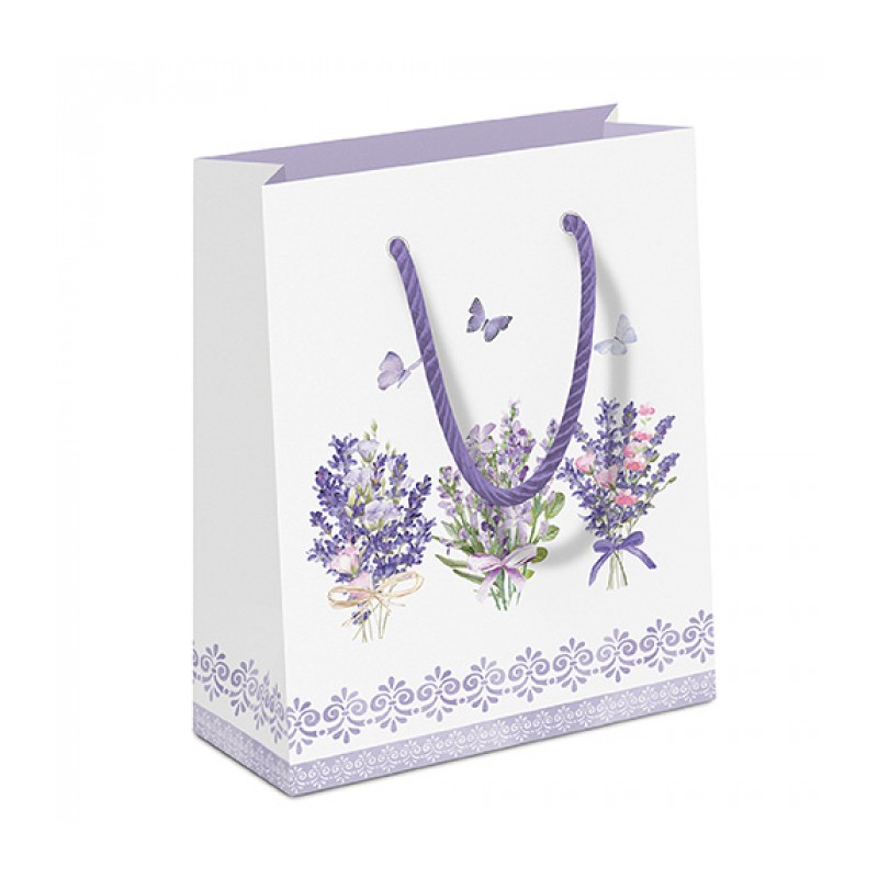Ambiente - Gift bag - Lovely lavender white Ambiente - Gift bag - Lovely lavender white