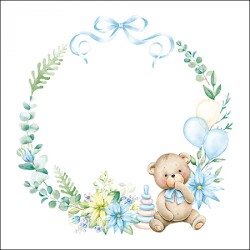 Ambiente Lunch servetten -  Baby teddy bear blue
