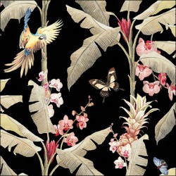 Ambiente - Lunch Napkins - Tropical scene black