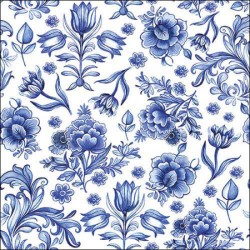 Ambiente - Lunch Napkins - Delft Blue flowers
