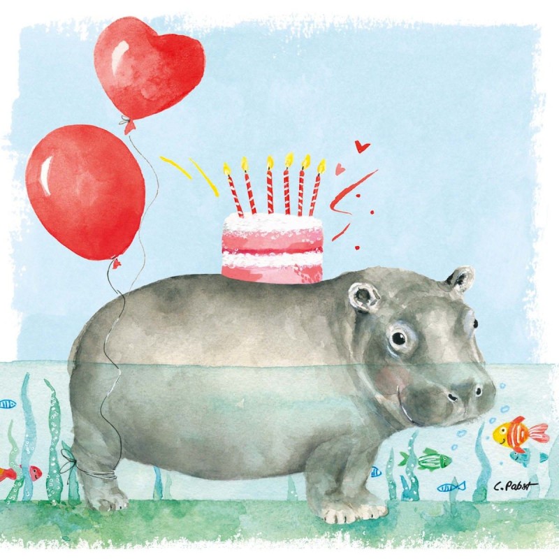 PPD - Lunch servetten - Happy Hippo PPD - Lunch servetten - Happy Hippo
