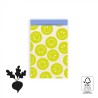10 Cadeau zakje 12x19cm breed - Smiley Lemon Yellow - Blue