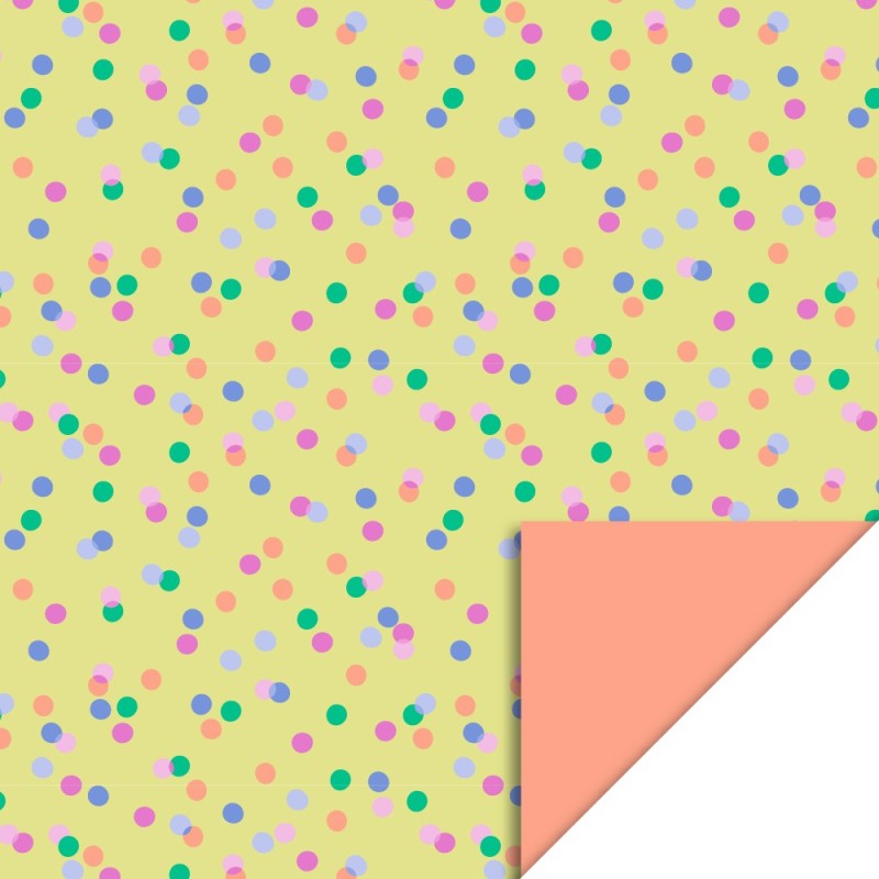 HOP - Cadeaupapier 70 cm - Party Confetti Yellow - Salmon HOP - Cadeaupapier 70 cm - Party Confetti Yellow - Salmon