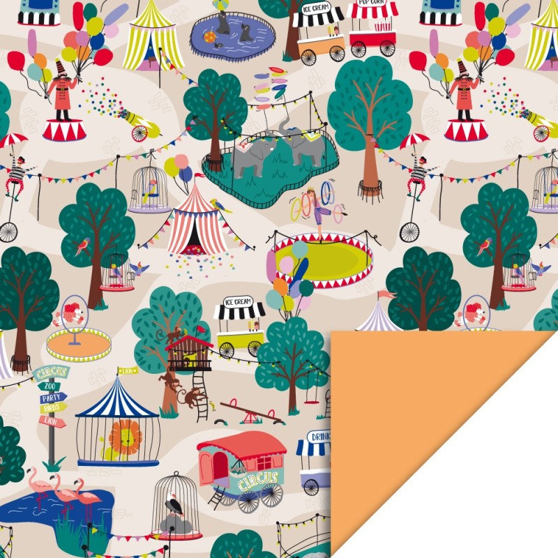 HOP - Wrapping Paper - Circus - Orange HOP - Wrapping Paper - Circus - Orange