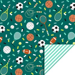 HOP - Cadeaupapier 70 cm - Sports - Stripe Mint