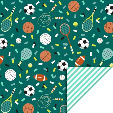 HOP - Cadeaupapier 70 cm - Sports - Stripe Mint