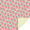 HOP - Wrapping Paper 70 cm - Strawberry Bright Salmon - Stripe Yellow