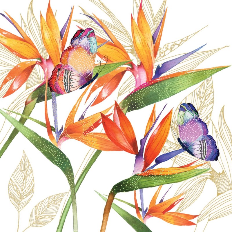 PPD - Lunch Napkins - Parrot Flower PPD - Lunch Napkins - Parrot Flower