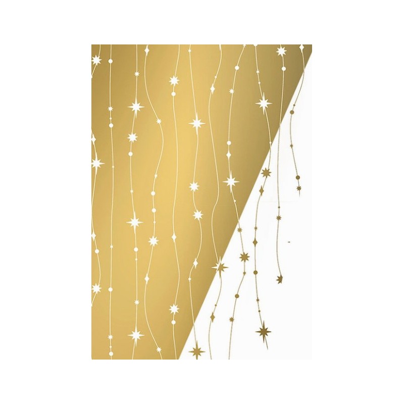 Kassaplan - Wrapping Paper 30 cm - 175 m - Stars are falling - Gold - White