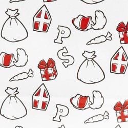 Wrapping Paper - Sinterklaas - Red - Black - 30x200 cm