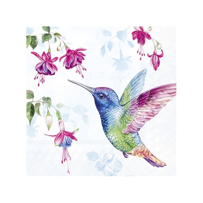 IHR - Lunch Napkins - Hummingbird Light Blue IHR - Lunch Napkins - Hummingbird Light Blue