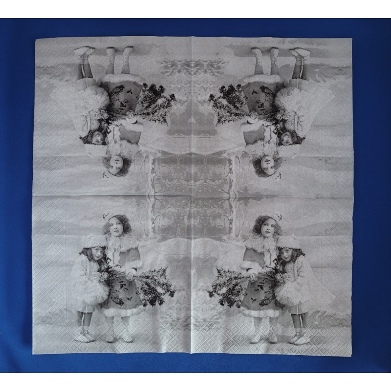 SVD - Lunch Napkin - Winter Girl Flowers SVD - Lunch Napkin - Winter Girl Flowers