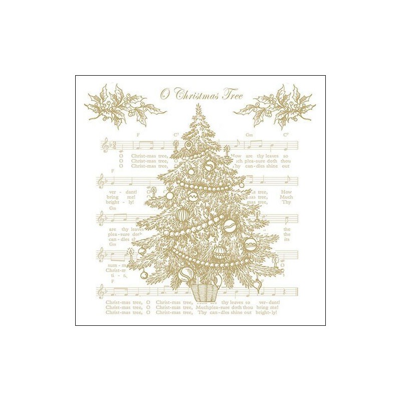 1 Pack of paper lunch napkins - O Christmas Tree Gold - Ambiente 1 Pack of paper lunch napkins - O Christmas Tree Gold - Ambiente