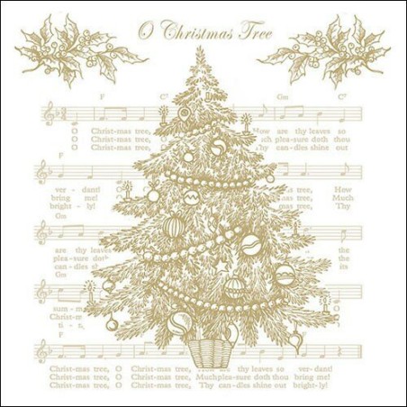 1 Pack of paper lunch napkins - O Christmas Tree Gold - Ambiente