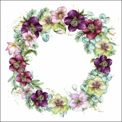 Ambiente - lunch servetten - Christmas Rose White - Kerst roos